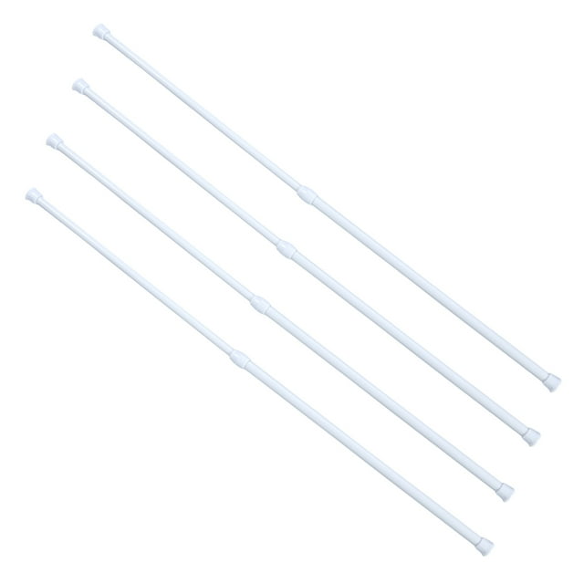 Shisuyan Tringle de Rideau de Douche de Salle de Bain en Métal 4 Pcs Tringle de Rideau de Douche Réglable Tringle à Tension de Rideau de Bain Poteau de Rideau de Bain Extensible