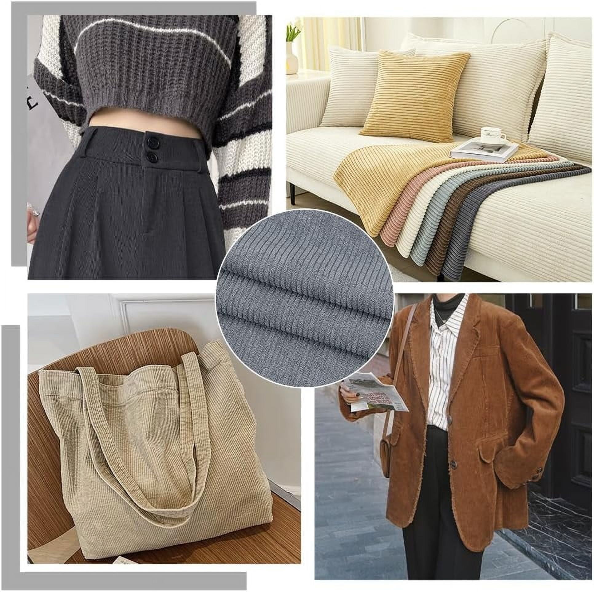 Dark Gray Corduroy Fabric 39x61 Inch DIY Sewing Crafts Materials Corduroy Upholstery Fabric for Sewing Coat Shirt Dress Pants Costume Sofa DIY