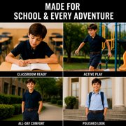 Beverly Hills Polo Club Boys School Uniform Shorts Durable Basic Uniform Twill Shorts 2 Pack