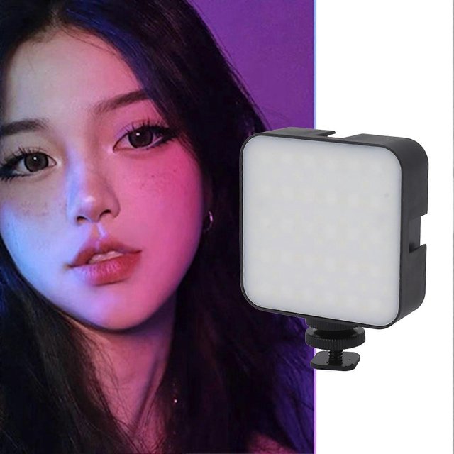 Mini LED Fill Light 900LM White Light RGB Color Temperature Portable LED Phone Light for Live Streaming Video Conference