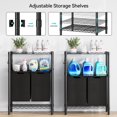 thumbnail image 6 of Laundry Sorters with 2 X 45L Laundry Bags & 2 Tier Adjustable Storage Shelf, Pull-Out and Removable Oxford Fabric Laundry Baskets, Black, 6 of 7