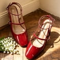 thumbnail image 5 of LuckLilac Women's Square Toe Slingbacks Mary Jane Pumps Patent Leather Chunky Low Heel Buckle Strap Heels sandals Wedding Party Dress Shoes, 5 of 6