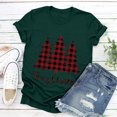 thumbnail image 3 of Haut de Sapin de Noël Femme Décontracté Col Rond Manches Courtes T-shirt Imprimé Sapin de Noël Haut, 3 of 6