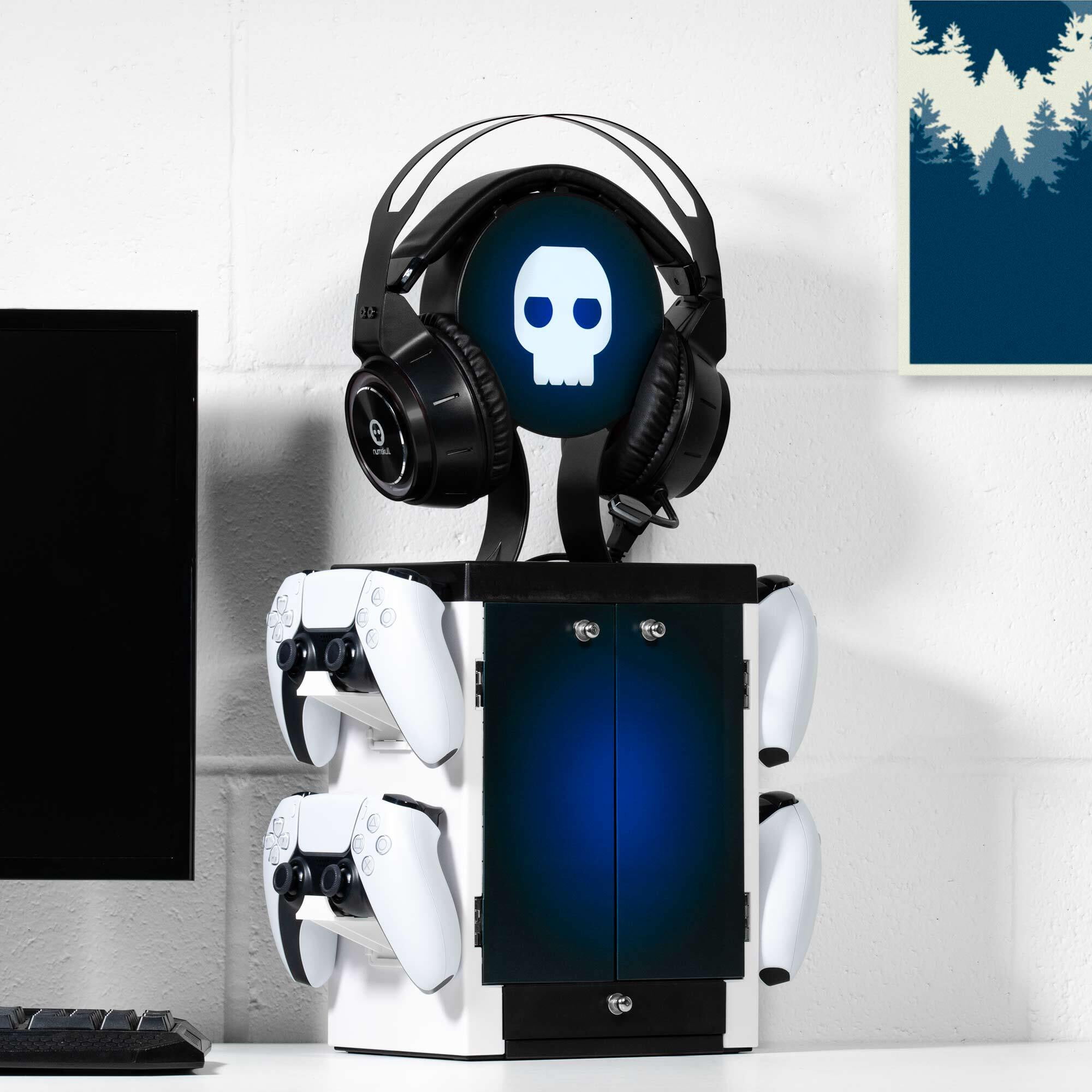 Numskull PS5 Inspired Gaming Locker, Controller Holder, Headset Stand for PS5, Xbox Series X|S, Nintendo Switch - Official Numskull Merchandise