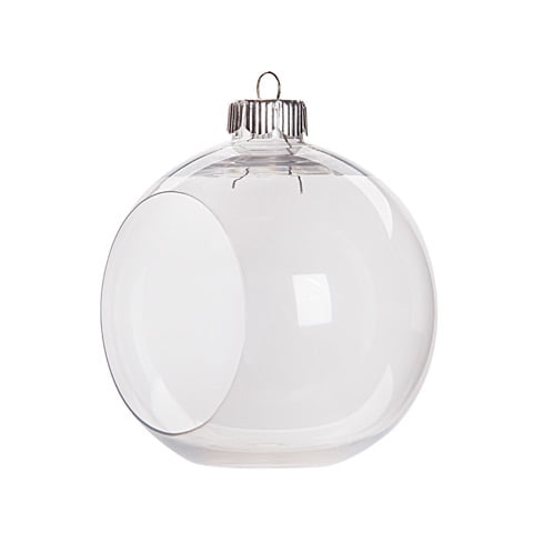 12 Clear Plastic Ball fillable Ornament favor wrapped candy look 1.5" ball 