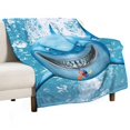 thumbnail image 2 of Manta de dibujos animados de Buscando a Nemo, suave y acogedora manta de franela de felpa para todas las estaciones para niños y niñas, manta de vellón cálida y ligera para cama, sofá o viaje, 80 x, 2 of 7
