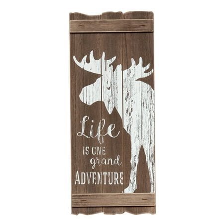 Moose Warning Sign - Moose Weathered Wood Sign
