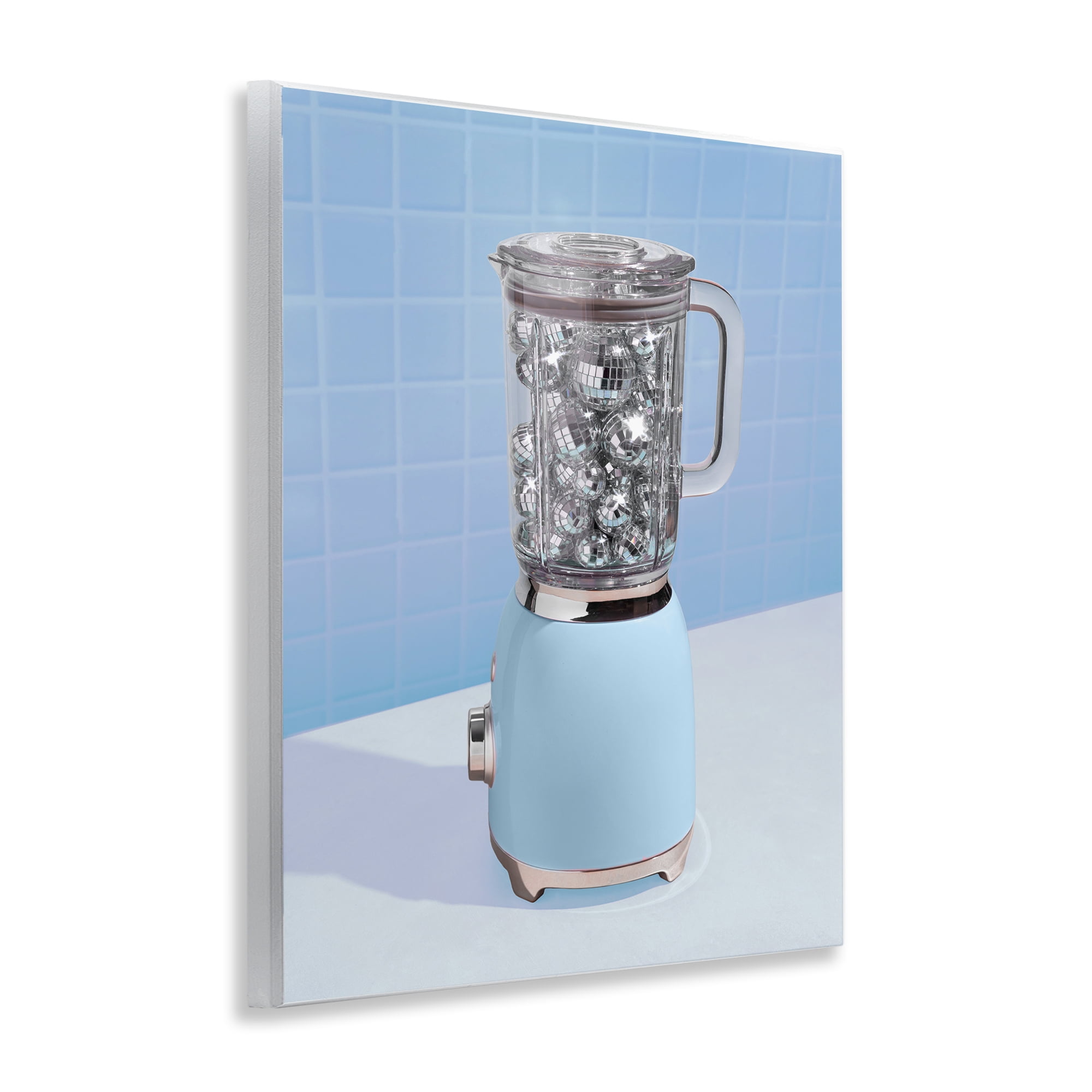 Blue Retro Disco Blender Wall Plaque Art, design by LISH Creative
