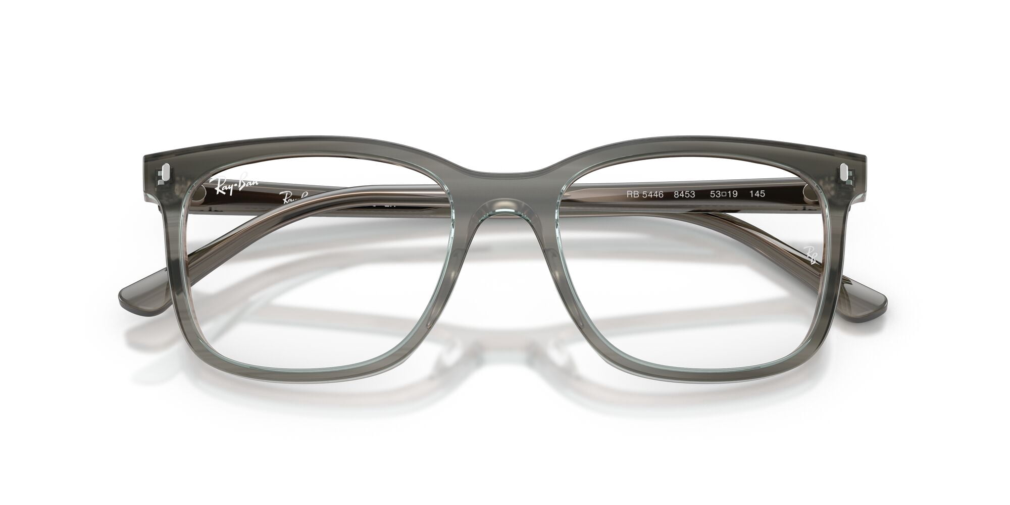Ray-Ban Unisex Size 51 Square Eyeglasses, Polished Striped Grey/Demo Lens