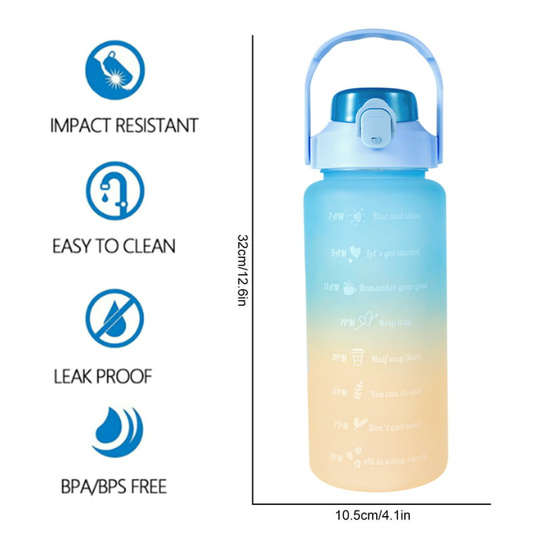 2l Portable Large-capacity Water Bottle Time Marker Leak-proof