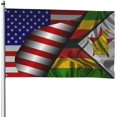 Zimbabwe Zimbabwean Flag and America Flag Silk Flags 4x6 Ft Garden Flag