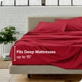 thumbnail image 3 of Bare Home Premium 1800 Collection Ensemble de Draps 4 Pcs, Double-TG, Rouge, 3 of 10