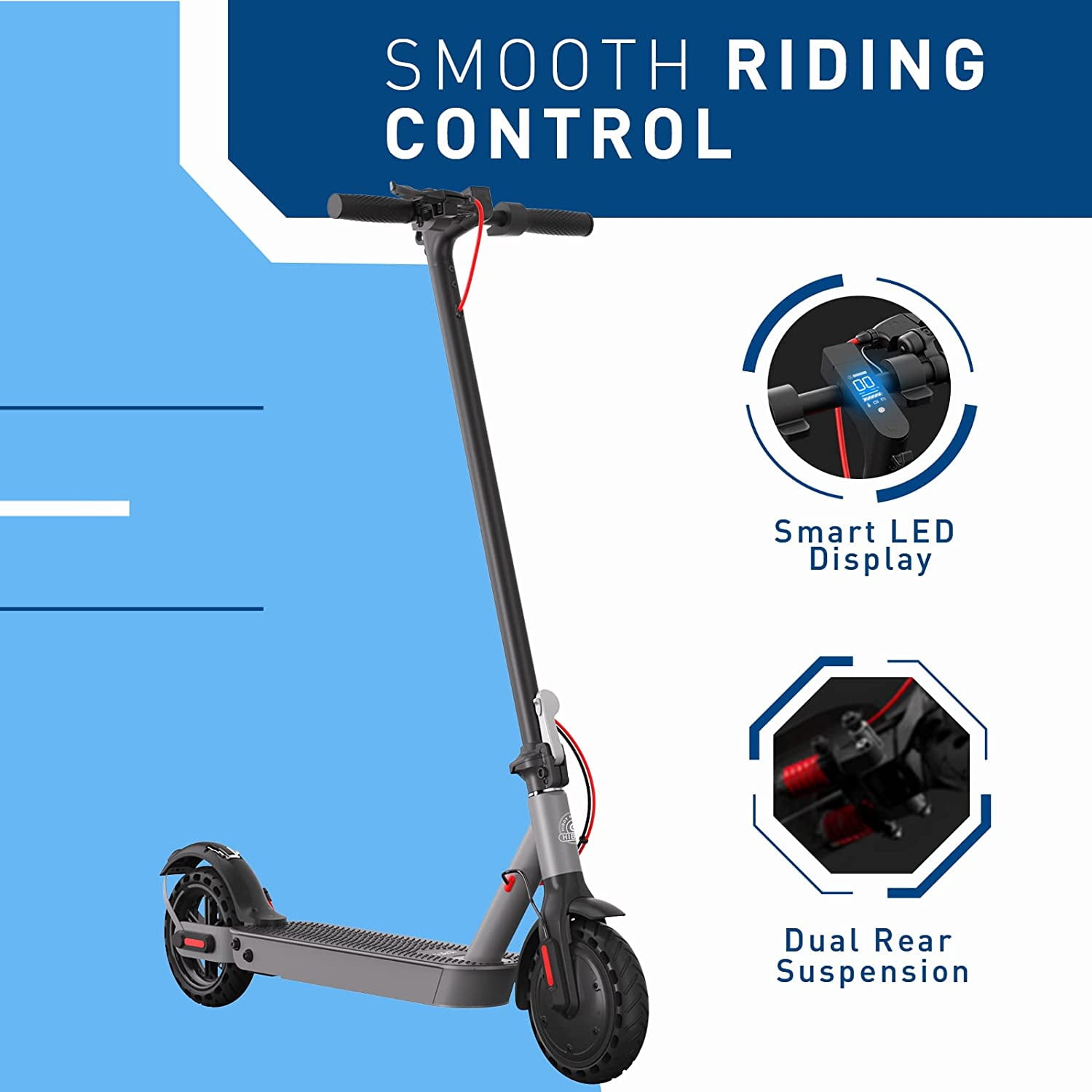 (Secondhand) Hiboy S2 Electric Scooter - 8.5 inch Solid Tires, 350W Motor, 17 Miles Long-Range & 19MPH Max Speed Commuting Scooter with APP
