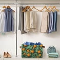 thumbnail image 5 of Yayeee 2 Pack Canvas Storage Basket with Handles for Shelves Fabric Bins Closet Organizer, Orange Tree Pattern, 5 of 8
