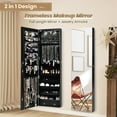 thumbnail image 3 of NAFORT 2 LEDs Jewelry Armoire with Full Length Mirror, 47.5" H Wall or Door Mounted Jewelry Cabinet with 2 Drawers, Lockable Jewelry Organizers and Storage, Hanging Jewelry Organizer, Black, 3 of 18