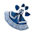 thumbnail image 3 of 1/3 muñeca princesa vestida de ropa de muñeca moda para un regalo de cumpleaños para niños, accesorios de fotos educativos vestidos de vestuario, oscuro, 3 of 8