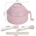 thumbnail image 4 of Ramen Bowl Cuchara Tenedor Palillos Vajilla Con Tapa Y Asa (claro) Rosa, 4 of 4