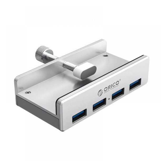 Powered USB Hub 3.0 – USB with Extra Power Supply Port, Aluminum Clamp for Desktop, Computer, PC, Table Edge with Durable Adjustable Clip, Compact Space-Saving Mountable USB Hub - Walmart.com
