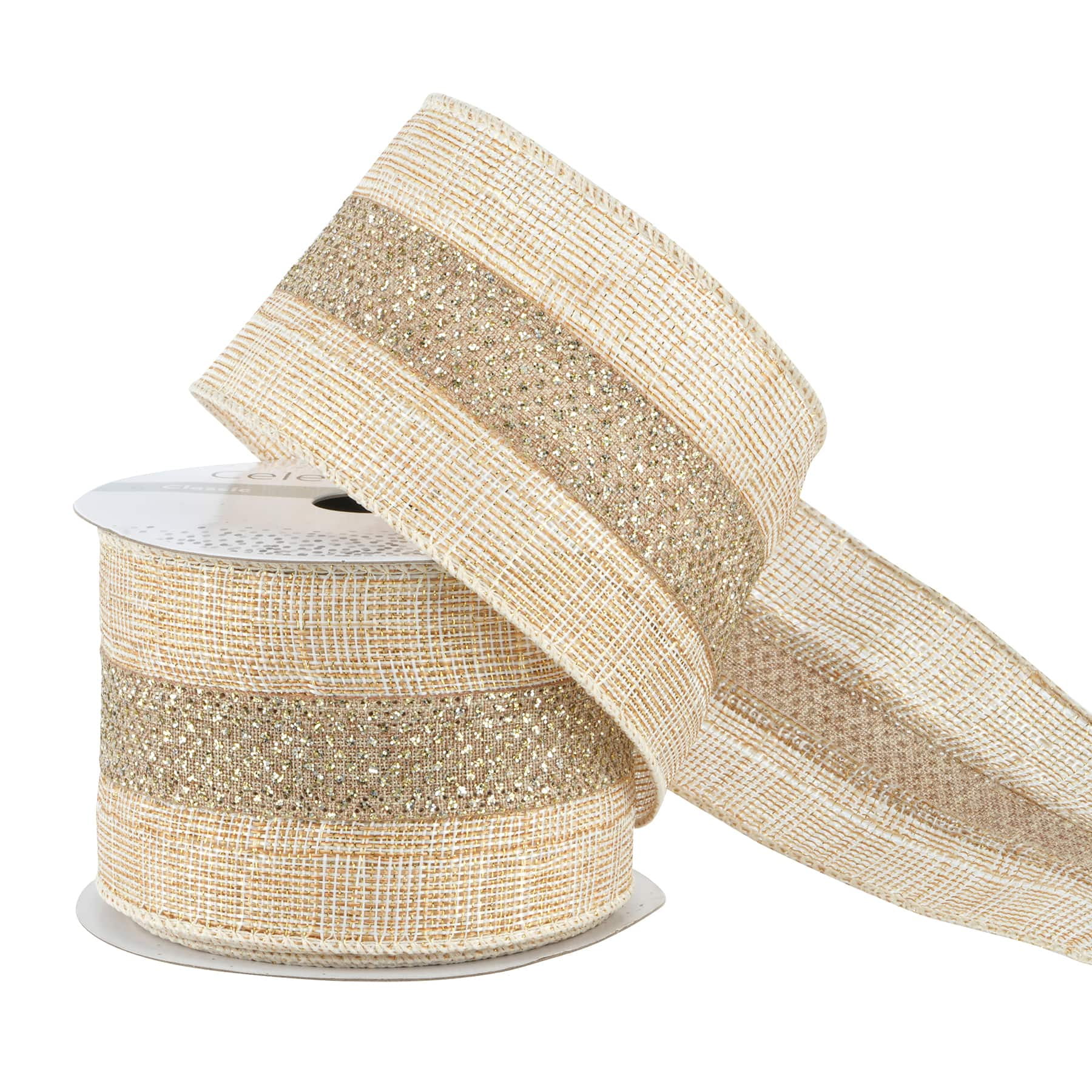 12 Pack: 2.5" x 3yd. Metallic Linen Wired Ribbon by Celebrate It Classic