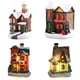 thumbnail image 1 of 4pcs Resina Navideña Casa de Nieve Llevó Conjunto de Decoraciones de Escritorio, 1 of 9