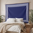 thumbnail image 3 of Navy Blue Geometric Tapestry for Bedroom Wall Hanging Tapestry, White Greek Key Farmhouse Ceiling Backdrop Tapestries Poster Blanket Wall Decor for Teens Room Living Room Dorm 39" x 59", 3 of 8