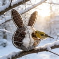 thumbnail image 6 of 1 Pcs Hummingbird Nesting Material, Bird Nesting Material Holder, Refillable Bird Nesting Station, Handmade Fiber Bird Nesting Heart for Home Garden Yard (Bunny Shaped, 7.9 inch), 6 of 8