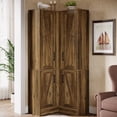 thumbnail image 7 of Tribesigns 70.8" Tall Corner Cabinet, Farmhouse Storage Cabinet with 4 Doors & 5 Storage Shelves (Set of 2), 7 of 7
