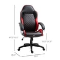 thumbnail image 3 of Topcobe Home Office Simili Cuir Ligne de Diamant Haut-Dos Rocker Ordinateur Chaise, Rouge, 3 of 11