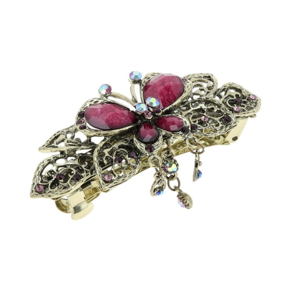 Unique Bargains 1 Pc Vintage Butterfly Hair Clips for Home Purple