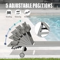 thumbnail image 4 of Lounge Chair Outdoor Set of 2, Outdoor Chaise Lounge Chairs with Side Table & Adjustable Headrest, Outdoor Lounge Chair with 5 Adjustable Position, Patio Chaise Lounge Chair for Beach, Yard, Pool,Grey, 4 of 6