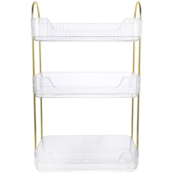 Toyvian Transparent Multi-Tier Countertop Bathroom Organizer Shelf for Pet Supplies and Tidy Storage Solution