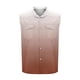thumbnail image 4 of Camiseta sin mangas con cuello vuelto para hombre, estilo informal, a la moda, con estampado degradado, cuello vuelto, sin mangas, bolsillos, deportiva, de poliéster, 4 of 5