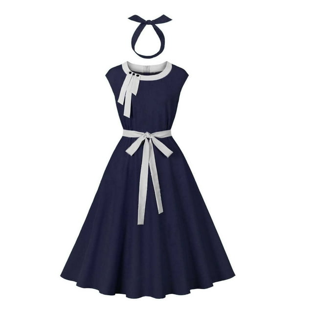 Vestido de Verano de Manga Corta para las Mujeres Corbata de Cremallera Impresa Casual Vestido sin Mangas Grande Del Doblado, Estilo de Vendaje de Poliéster, Lavado a Mano