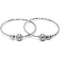 thumbnail image 1 of Handcrafted Adjustable Cuff Bracelets (Set of 2) One Size Silver, One Size, Brass, no gemstone, 1 of 1