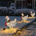 thumbnail image 3 of Cateissary Luces de decoración práctica brillante luz de Navidad bonita escultura de jardín exquisitos adornos de pollo césped vacaciones Kits de decoración para fiestas Tipo 1/S, 3 of 6
