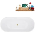 thumbnail image 3 of 70" Streamline N3660PBR Soaking Freestanding Tub and Tray With Internal Drain in Polished Brass, 3 of 7
