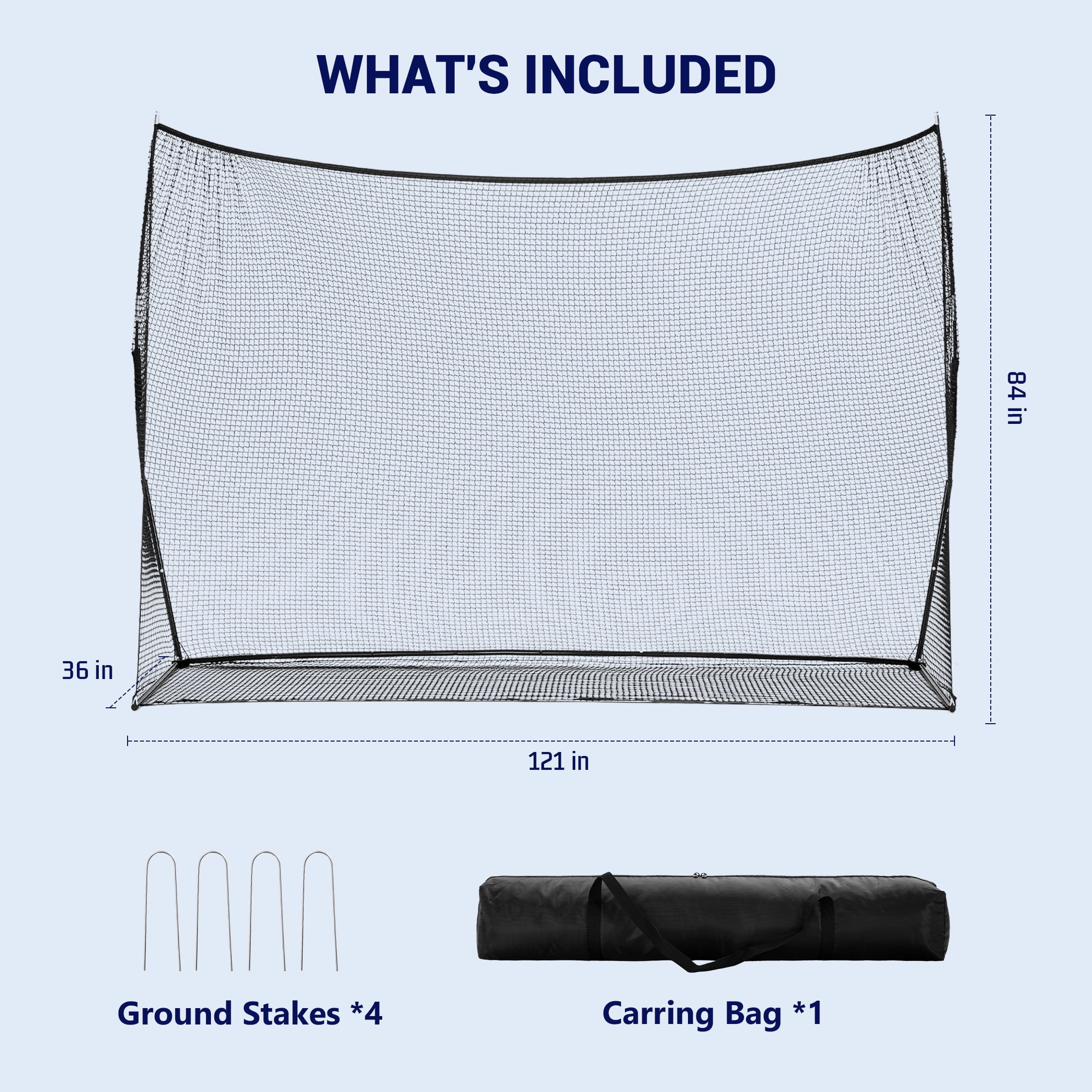 Edx Golf Practice Driving Range with Target, 10x7 ft & 7x7 ft for Indoor Outdoor Training, Black
