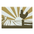 thumbnail image 1 of Rooster Cutting Board, Morning in the Farm with Cockerel at Dawn with Sunrise in the Background, Decorative Tempered Glass Cutting and Serving Board, Large Size, Sepia Pale Coffee, by Ambesonne, 1 of 1