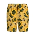 thumbnail image 4 of Fotbe Bees and Sunflowers Pajama Shorts for Men, Men's Pajama Bottoms, Sleepwear,Short Pajama Pants-Large, 4 of 9