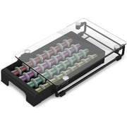 EVERIE Tempered Glass Top Holder Drawer Compatible with Nespresso Capsules Coffee Pods, Holds 54 Pods, Not Compatible with Vertuoline Pods