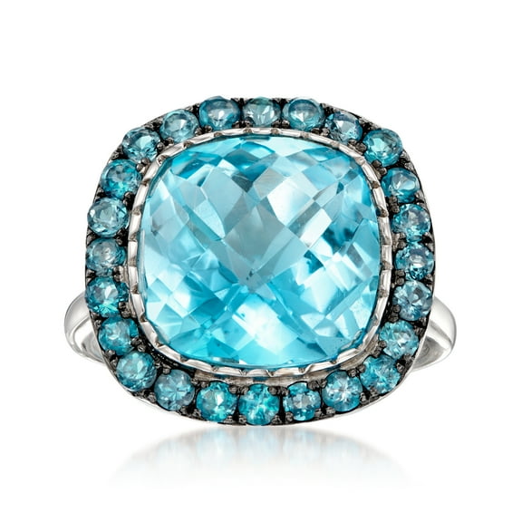 Ross-Simons 8.90 ct. t.w. Sky and London Blue Topaz Ring in Sterling Silver, Women's, Adult