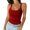 Wine red, variant on Spaghetti Strap Women Sleeveless Solid Color Tank Tops
