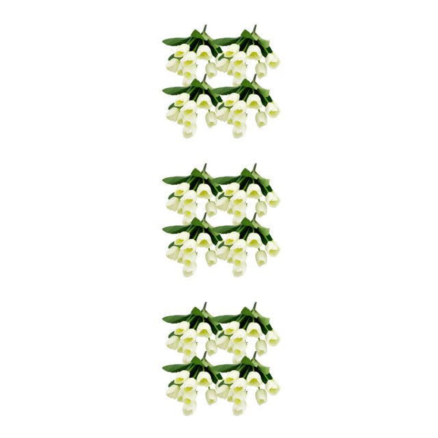 Yuarrent 4X Flores artificiales Ramo de toque real Tulipanes de boda falsos Centros de flores decorativas Arreglo para el hogar Leche Type1 NO1