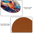 thumbnail image 5 of Horse Set of 6 Round Microfiber Leather Coasters, 11x11 cm/4.3x4.3 in, Stylish Drink Coasters for Home and Office, and Easy to Clean, 5 of 6
