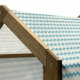 thumbnail image 4 of Teal Pet House, Horizontal Zigzag Lines Chevron Triangles Pattern Simple Classical Geometric Design, Outdoor & Indoor Portable Dog Kennel with Pillow and Cover, 5 Sizes, Cream Teal, by Ambesonne, 4 of 4