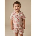 thumbnail image 4 of Disney Cars 2 Piece Boys Cotton Gauze Matching Outfit Toddler to Little Kids Sizes (Beige, 3T), 4 of 6