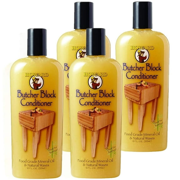 Howard Products Butcher Block Conditioner - Wood Care - 4 Pack, 12 Oz