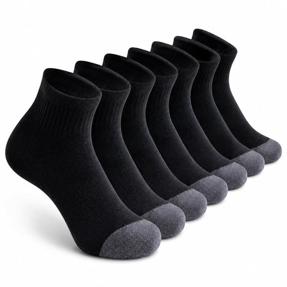 Homivra Black Socks for Men Size 13_15 Running Cushioned Cotton Crew Socks 5 Pairs Non_Slip Sport Socks for Men