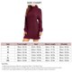 thumbnail image 4 of Vestido suéter de cuello alto para mujer, vestido elegante informal suelto de Color puro, jersey de manga larga, vestido de punto acanalado para oficina Borgoña XS, 4 of 6