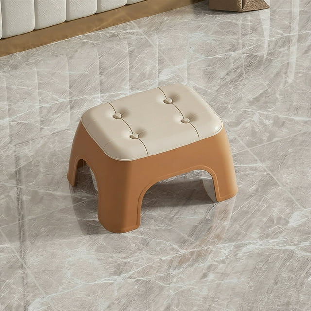 Birdeem Stackable Plastic Square Stool for Home,Sturdy and Space Saving,Non-Slip Foot Pads for Living Room Bathroom and Entryway